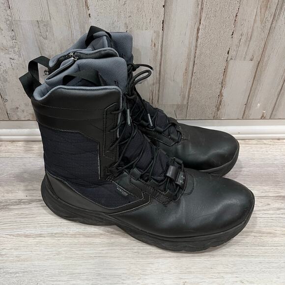Under Armour Black Tactical High Top Boots Men’s Size 12 Work Comfort Side Zip - Picture 1 of 7